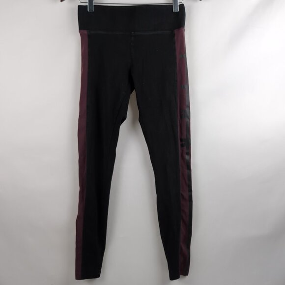Pink Victoria's Secret Women's Black Purple Leggings Spellout, Size Small - Picture 2 of 7